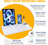 Small Glass Desktop Whiteboard Dry Erase Board with Calculator, Desktop White Board Storage Memo Notepad, Computer