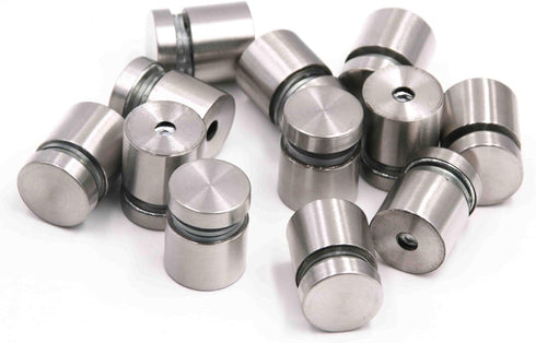 RuoFeng Stainless Steel Wall Mount Glass Standoff Holder 12 Pcs (19x20mm) with Screw Nails Advertising