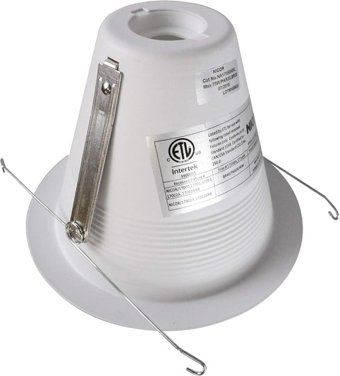 6 inch 6 inch (17550AWL) NICOR Lighting White Wet Location Rated Cone Baffle Trim, Fits Housings