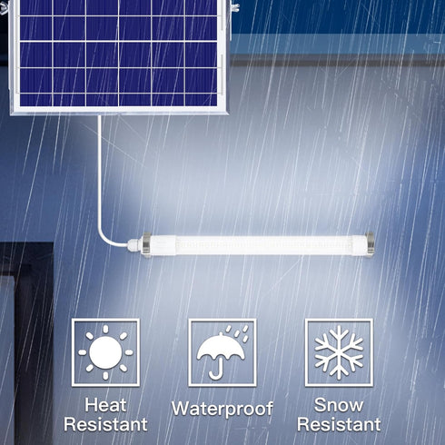 IP65 MEIHONG Solar Powered Shop Light with Dusk to Dawn Sensor, Waterproof Outdoor Shop Light, Solar Indoor Lights