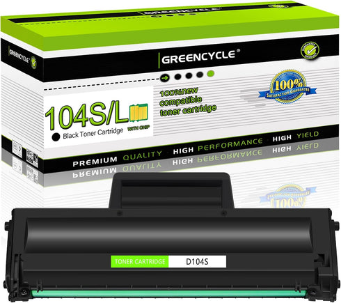 greencycle 1 Pack Compatible Toner Cartridges for Samsung MLT-D104S MLTD104S ML-1665 ML-1660 Printer