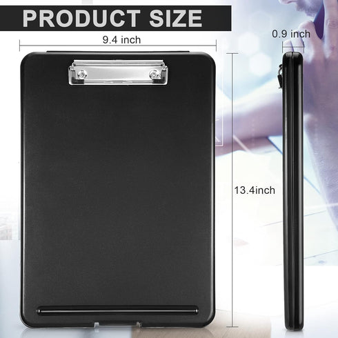 Geyee 8 Pcs Clipboards with Storage, Letter Size Foldable Nursing Clipboard with Pen Holder, Low Profile Clip Board