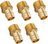 EFIELD Pex A Full Flow Expansion Brass Fitting, 1/2"x 1/2" Male NPT Adapter, Pack of 5, ASTM F1960