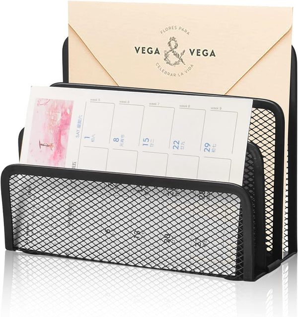 wishacc Desk Mail Organizer - Small File Holders for Desktop Document/Filing/Paper Organization