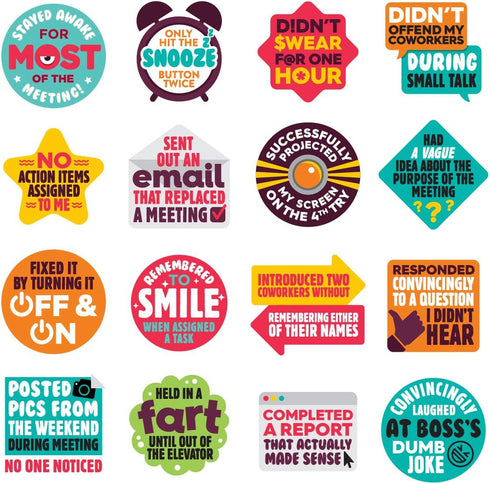 Work Merit Stickers - Reward Office Adulting, Funny Gifts for Coworkers, Perfect White Elephant Gift