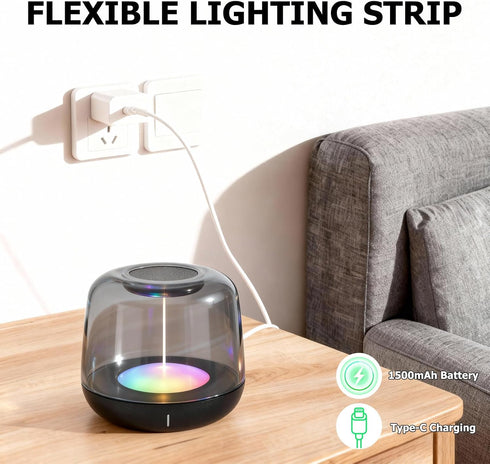 5 Dimmable 2700K IP44 Touch Control Bedside Lamp, Portable Rechargeable Table Night Light with Dynamic Effects & Warm