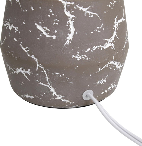 LT1171-TAU 13.78" Simple Designs Chic Glow Marble Inspired Ceramic Table Lamp with Fabric Shade, for Bedroom, Office
