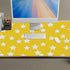 Generic 35. 4" 16. 5" White Stars Yellow Desk Mat Multifunctional Laptop Pad, Waterproof Dual Sided Desk Mat Heat