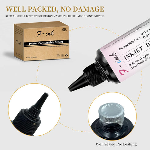 F-ink 5 Bottles Ink and Refill Kits Compatible for Canon Ink Cartridges 275 276 260 261 245 246 PG-275XL CL 276XL