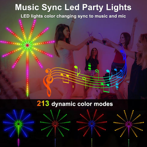 Smart Firework LED Lights, ICRGB Dream Color LED Lights for Bedroom, LED Strip Lights with Remote App Control, Color