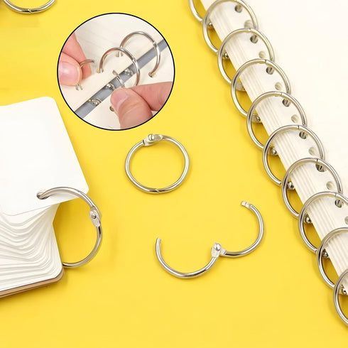 LVYKING 50 0.75 Inch Pcs Metallic Loose Leaf Binder Rings, Keychain Key Rings, Metal Rings for Index Cards Flash Cards