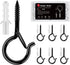 KULOLO 6 Pack Black Screw Hooks with Safety Buckle - 2.3 Inch Rustproof
