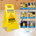 Caution Wet Floor Sign, 2-Sided Foldable Safety Sign (L:17.12in W:8.38in H:0.94in) Bilingual Yellow (2 Pack)