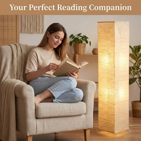 Generic (1 Pack) Japanese Paper Floor Lamp Shade - Foldable Replacement Shade for Modern Floor Lamps, Minimalist Rice