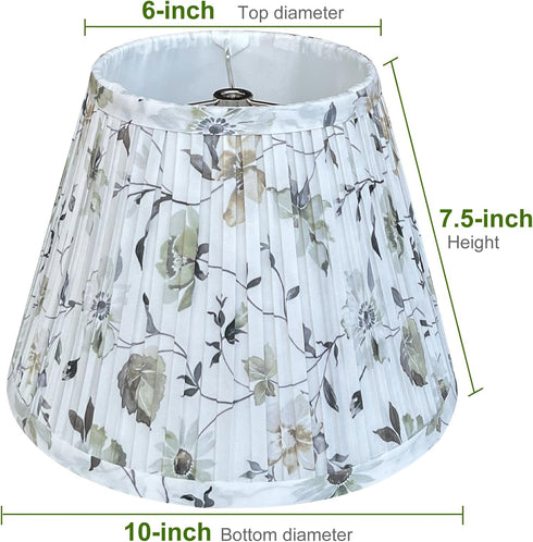 6x10x7.5inch TOOTO STAR Floral Print Small Lampshade, Pleated lamp shade for table & bedside lamps, Floor Lamps