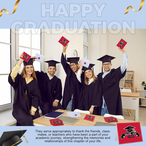 50 Sets 2026 4 5 Inch 50 Tellingyou Graduation Thank You Cards x School Spirit Note Cards with White Envelopes
