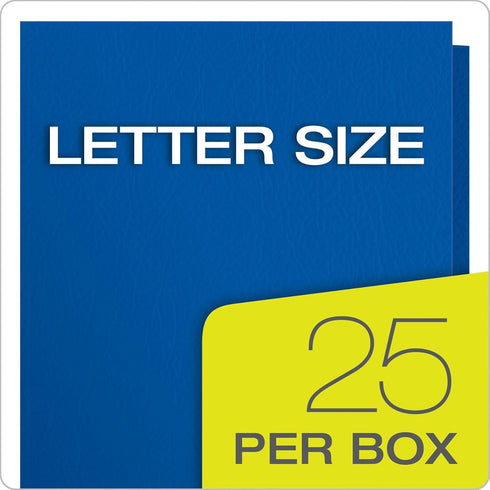 Oxford Twin-Pocket Folders, Textured Paper, Letter Size, Royal Blue, Box of 25, Holds 100 Sheets