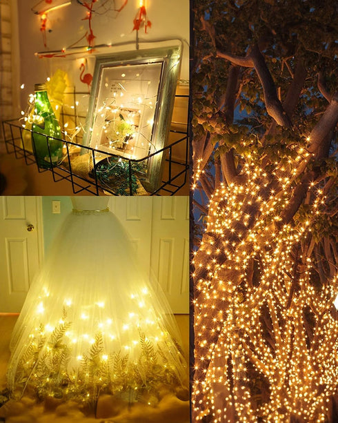 2 Pack 80 240 8 Twinkle Star Solar String Lights Outdoor, Total FT LED Solar Fairy Lights Outside Waterproof Modes
