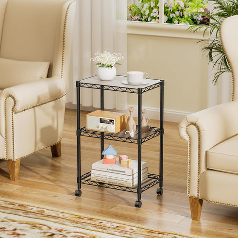 3 SINGAYE Small Wire Shelves Kitchen Pantry Close Home Organizers and Storage Bathroom Shelf Laundry Room Organization