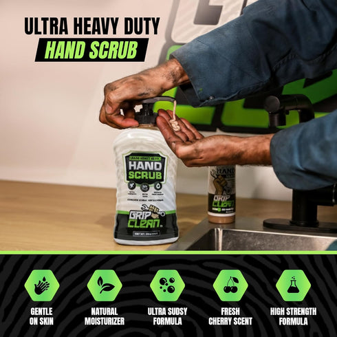 32 Oz Grip Clean Ultra Heavy Duty Hand Cleaner for Mechanics Walnut Shell & Clay-Infused Technology Removes Grease, Oil