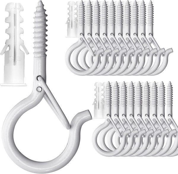 PlusRoc 20 Pack Ceiling Hooks for Hanging Plants Outdoor String Lights Heavy