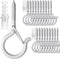 PlusRoc 20 Pack Ceiling Hooks for Hanging Plants Outdoor String Lights Heavy