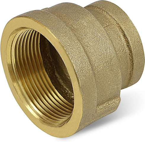 Everflow Supplies Brass Reducing Coupling, 1-1/2 X 1-1/4-Inch, No Lead