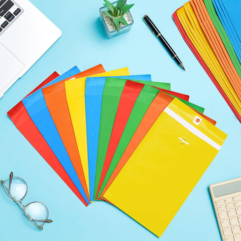 Geyee 300 Pcs 6 x 9 Inch Clasp Envelopes Manilla Gummed Mailing Envelopes 28lb Kraft Clasp Closure for Storing or