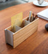 Yamazaki Home Caddy Desk TV Pen Holder | Steel + Wood | Remote Control & Tablet Organizer, Small