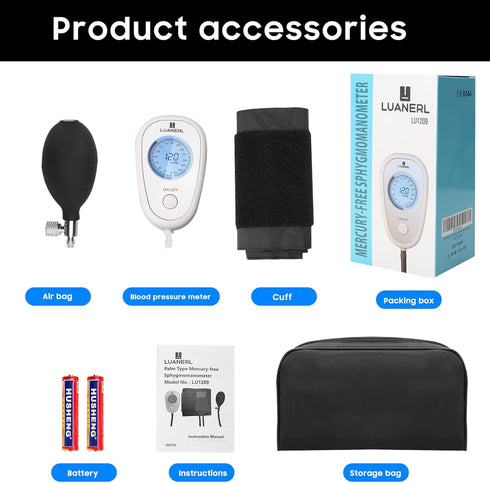 luanerl 8-17 Inches (20-42cm) Professional Aneroid Digital Display Manual Blood Pressure Cuff Size Precise