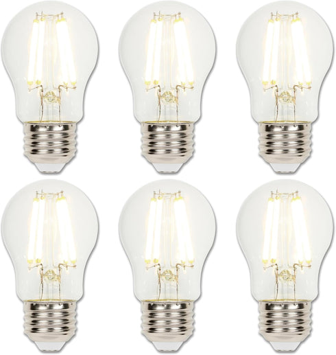 Westinghouse Lighting 5278020 A15 Dimmable Clear Filament LED Light Bulb, 8 Watt (75 Watt Equivalent), 6 Pack