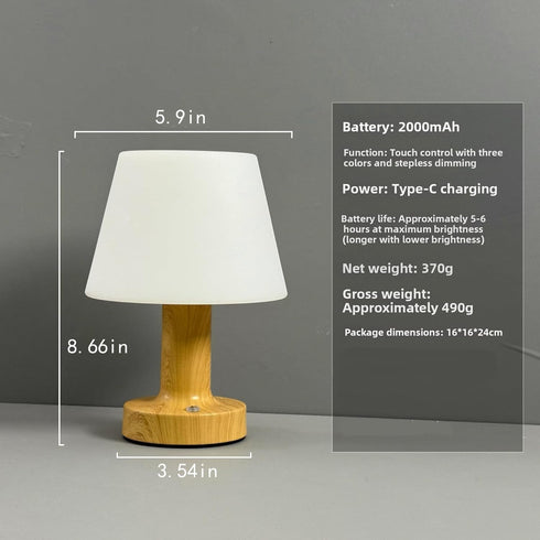 3-Level Dimmable Shower Lamp Mushroom Lamp LED Table Lamp for Bedroom Rechargeable Desk Bedside Small Lamps Night Light