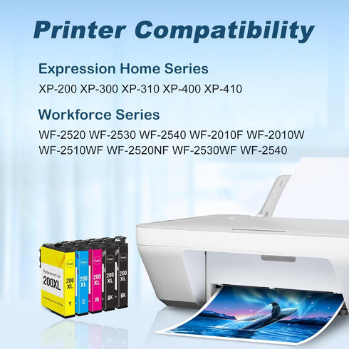 MYTONER 200XL Remanufactured Ink Cartridges Combo Pack for Epson 200 XL, 5 Pack for Expression XP-200