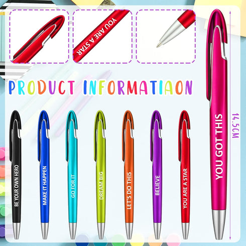 Lincia 100 Pcs Positive Theme Ballpoint Pens, Bulk Quotes Pens with Black Ink, Inspiration Gifts for Graduation