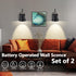 Dimmable Bulb, Dimmable (1 Pack) Battery Operated Black Faux-Wood Industrial Wall Sconce, Easy to Install Not Wires