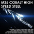 M35 Cobalt Step Drill Bit - Four Spiral Flute Unibit (1/4"-3/4") Wear-Resistant TiAlN Coated for Metal