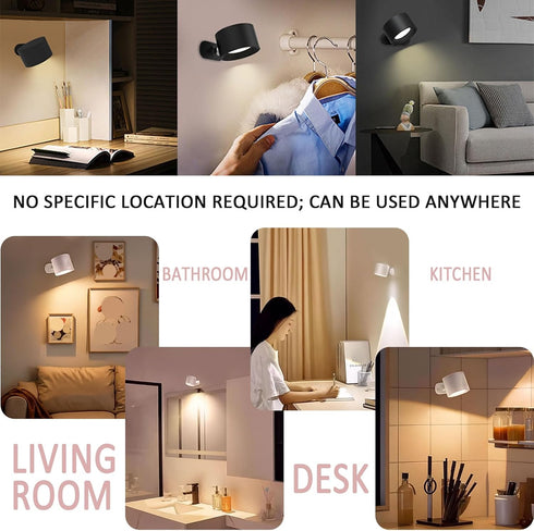 Generic 360 3 Dimmable Lights of Sweden Wall Lamps - Cordless Magnetic Sconces, Rechargeable Infinity Wall Lamps