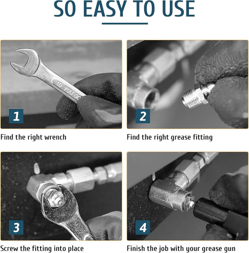 ZELCAN 150pc Metric Grease Fittings Kit, Hydraulic Grease Zerk Assortment for Replacing Missing Fittings