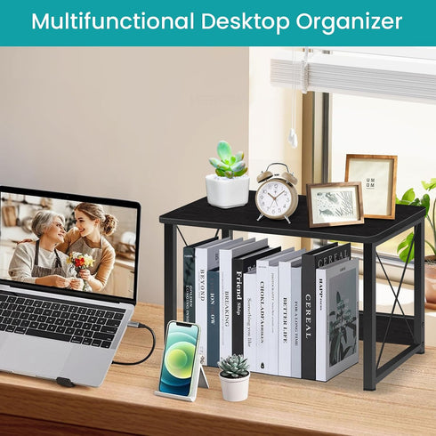 ELITEROO Desktop Printer Stand With Storage, Table Stand Small Desk Shelves Organizer for Home/Office, Multi-Purpose