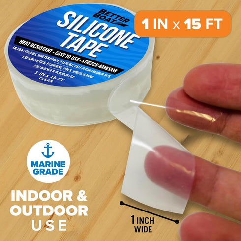 Heavy Duty Silicone Tape Plumbing Self Fusing Silicone Tape Plumbing Tape Silicone Water Pipe Rubber Tape Hose Repair Water Seal Fusion Coax Seal Electrical or Silicone Waterproof Tape for Leaks 15FT