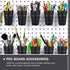 5pcs Set, Black Pegboard Cup and Hook Nail and Screw Organizer Cups with Hooks for Garage, Workshop, and Workbench