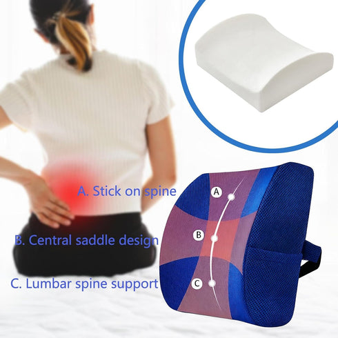 HouseVibe 13.39x12.99x4.72inch Memory Foam Back Support Pillow Ergonomic Lumbar Cushion for Office Chair Car Seat Sofa