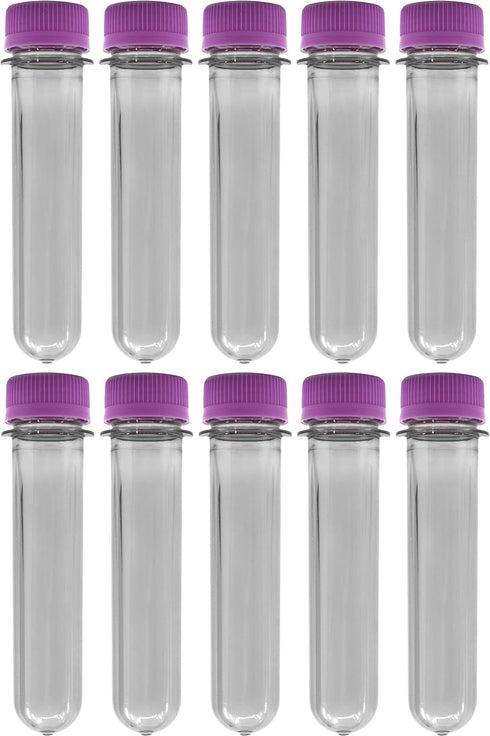 EISCO 10PK Baby Soda Bottles with Caps, 25mL - PET Plastic Test