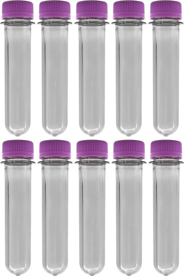 EISCO 10PK Baby Soda Bottles with Caps, 25mL - PET Plastic Test