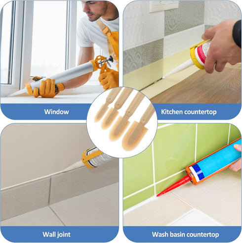 8Pcs Rubber Caulking Tool Set, 4 Size Smooth Grout Sealant Applicator Spreader for Finishing Tool