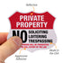 SmartSign Private Property Decals Set, Pack of 5, No Soliciting, No Loitering, No Trespassing