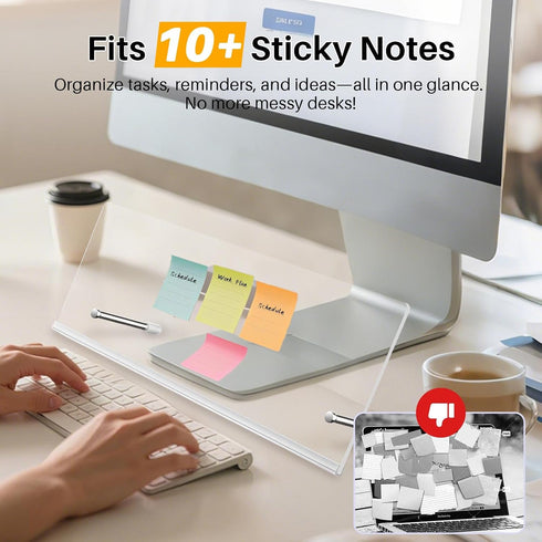 Yncotte 14"x5", Monitor Memo Board Holder Office Organization Memo Holders for Computer Sticky Note Holder