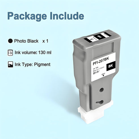 PFI-207 Ink Cartridge Replacement for Canon PFI 207 imagePROGRAF iPF680 685 780 785 Printer 300ml