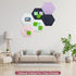 PATIKIL Hexagon Felt Board Tiles, 8 Pack, Self Adhesive Mini Moon Wall Pin Bulletin Board with Push Pins for Home Decor