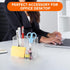 Clear Acrylic Pencil Holder for Desk, 3 Compartment Marker Organizer for Home, Office, Classroom, Bathroom